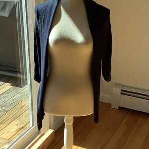 Roz & Ali Navy Blue Open Front Sweater